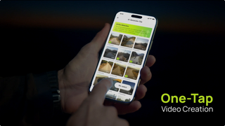 BleeqUp Rover One-Tap AI Editing app screen with AI-selected ride clips