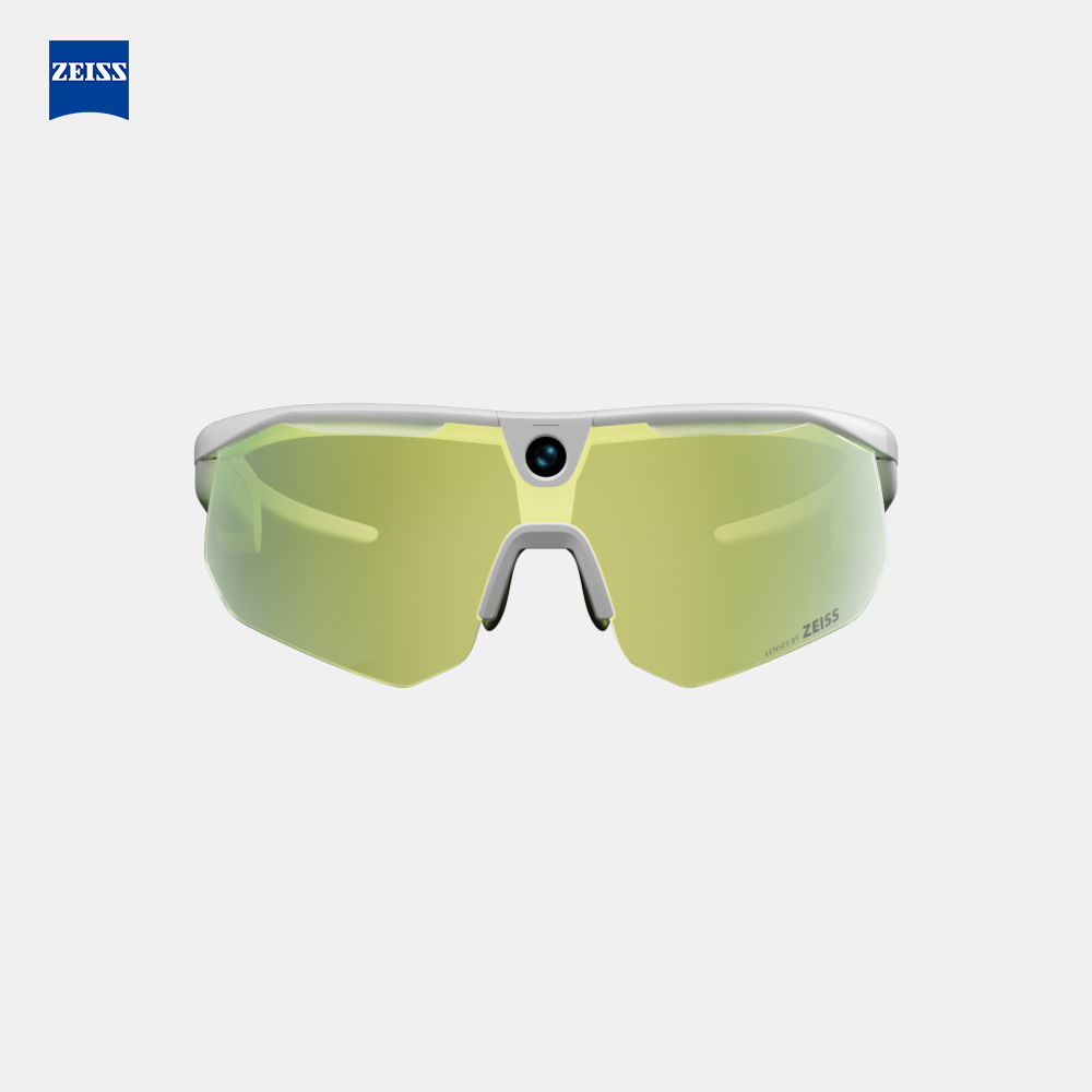BleeqUp Ranger AI Sports Camera Glasses (White Frame) - Lenses by Zeiss