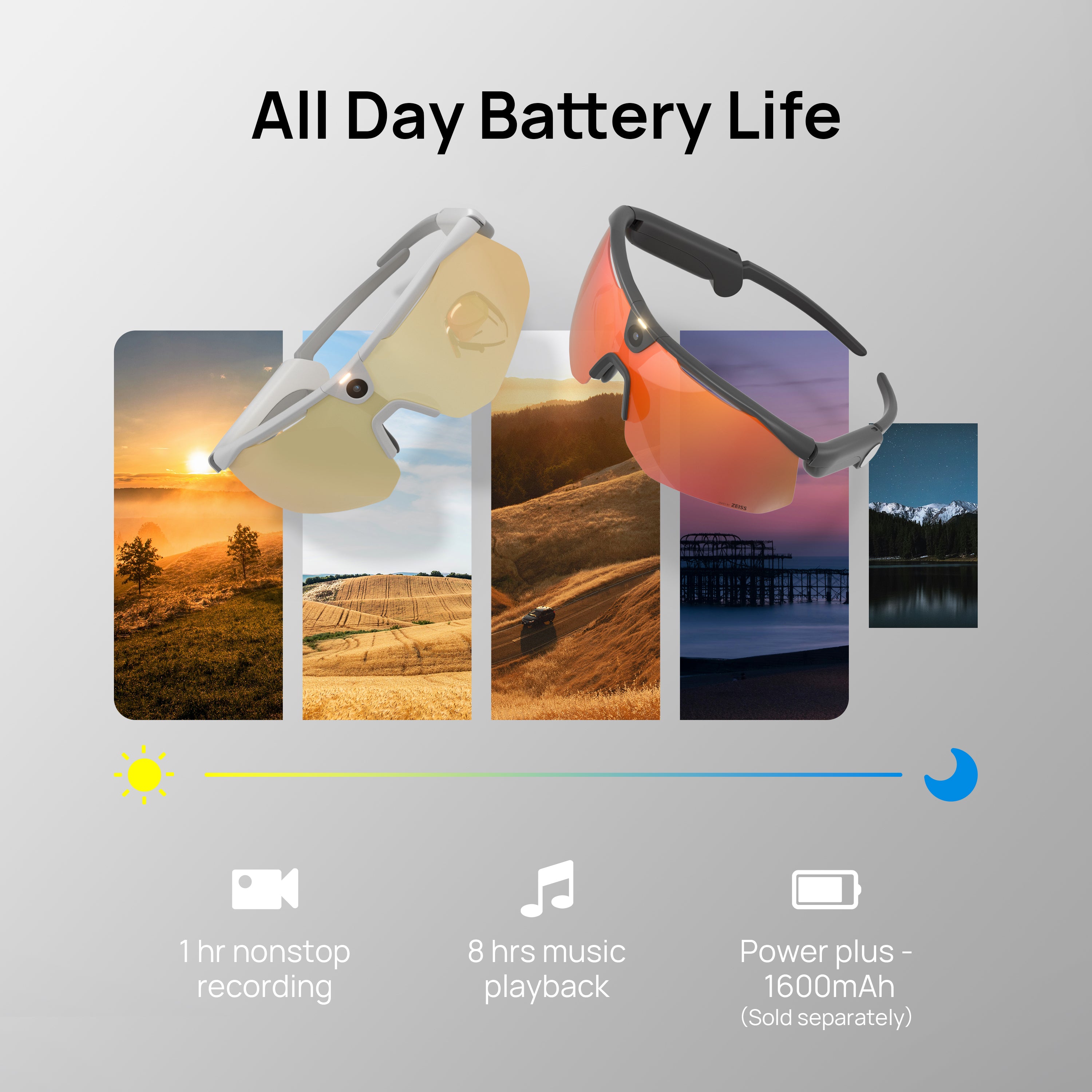 نظارات BleeqUp Ranger AI الرياضية المزودة بكاميرا - عدسات من Zeiss